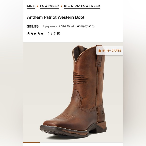 Ariat Anthem Patriot Western Boot
Kids Size 12 - Picture 1 of 7